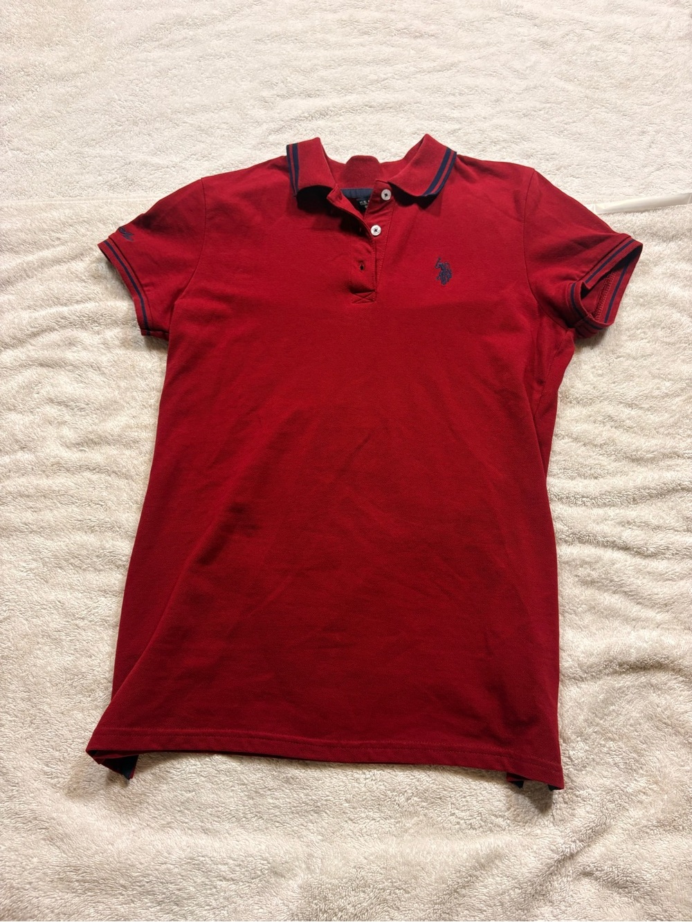 U.S. Polo Assn Womens Small Red Short Sleeve Polo Shirt